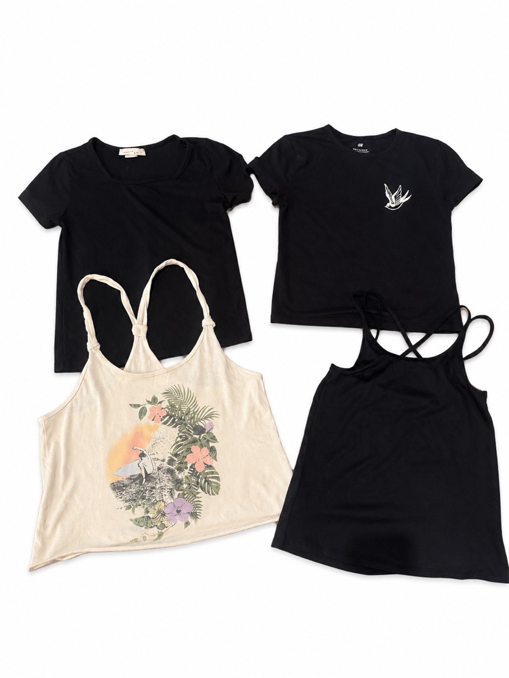 Girls set of 4 Tshirts and tank tops size 12